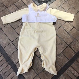 Ralph Lauren Pale Yellow Onesie with Bear